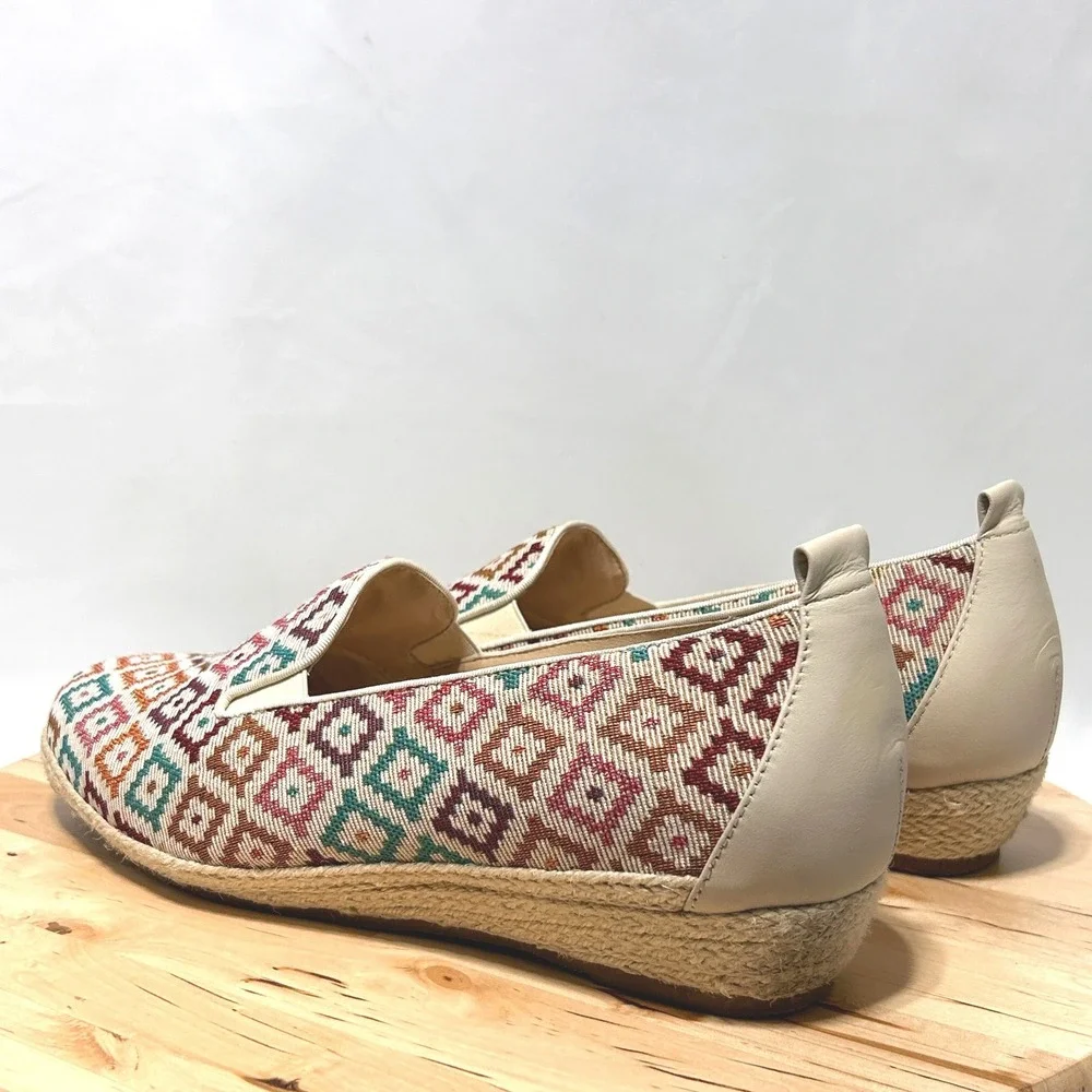 David‎ Tate Womens Sanika Diamond Multicolor Slip-On Espadrille Wedge - Size 11W